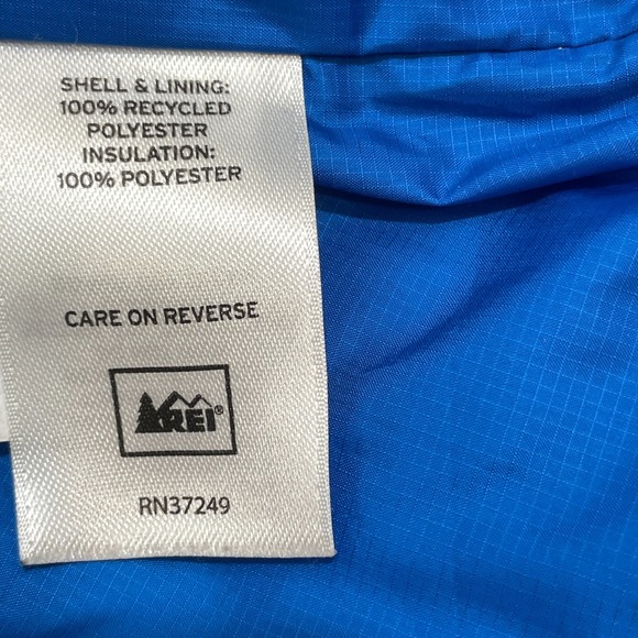 REI Mens Medium E1 Elements 2 in 1 Jacket Nylon Shell Zip-Off Liner Blue Navy - Picture 13 of 13